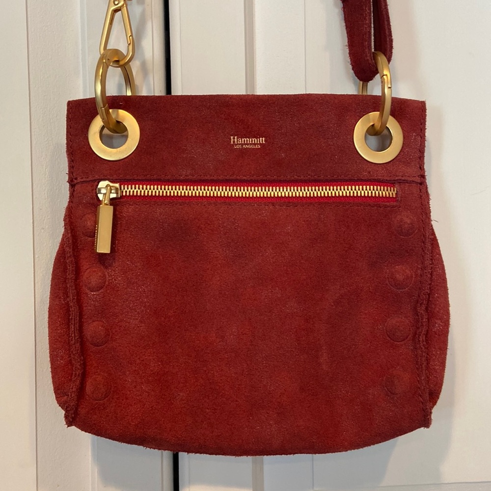 Hammitt Tony Suede Crossbody Red Suede